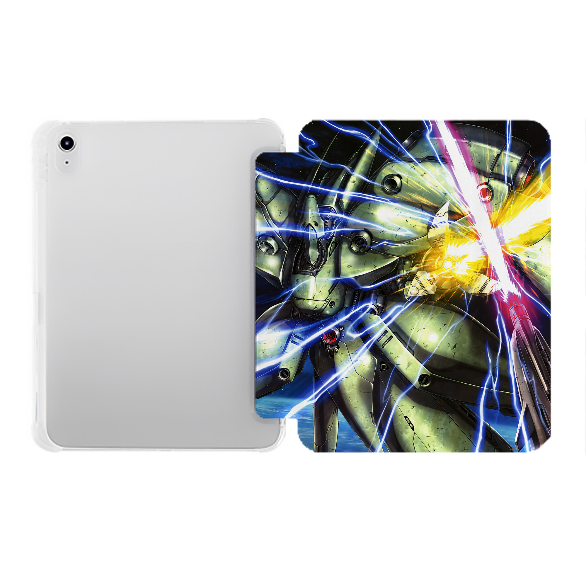 （画像用） 機動戦士ガンダム Mobile Suit Gundam IPad ケース ペン収納付き 三つ折りスタンド PUレザー×シリコン 対応機種9.5/10.5/10.9インチ